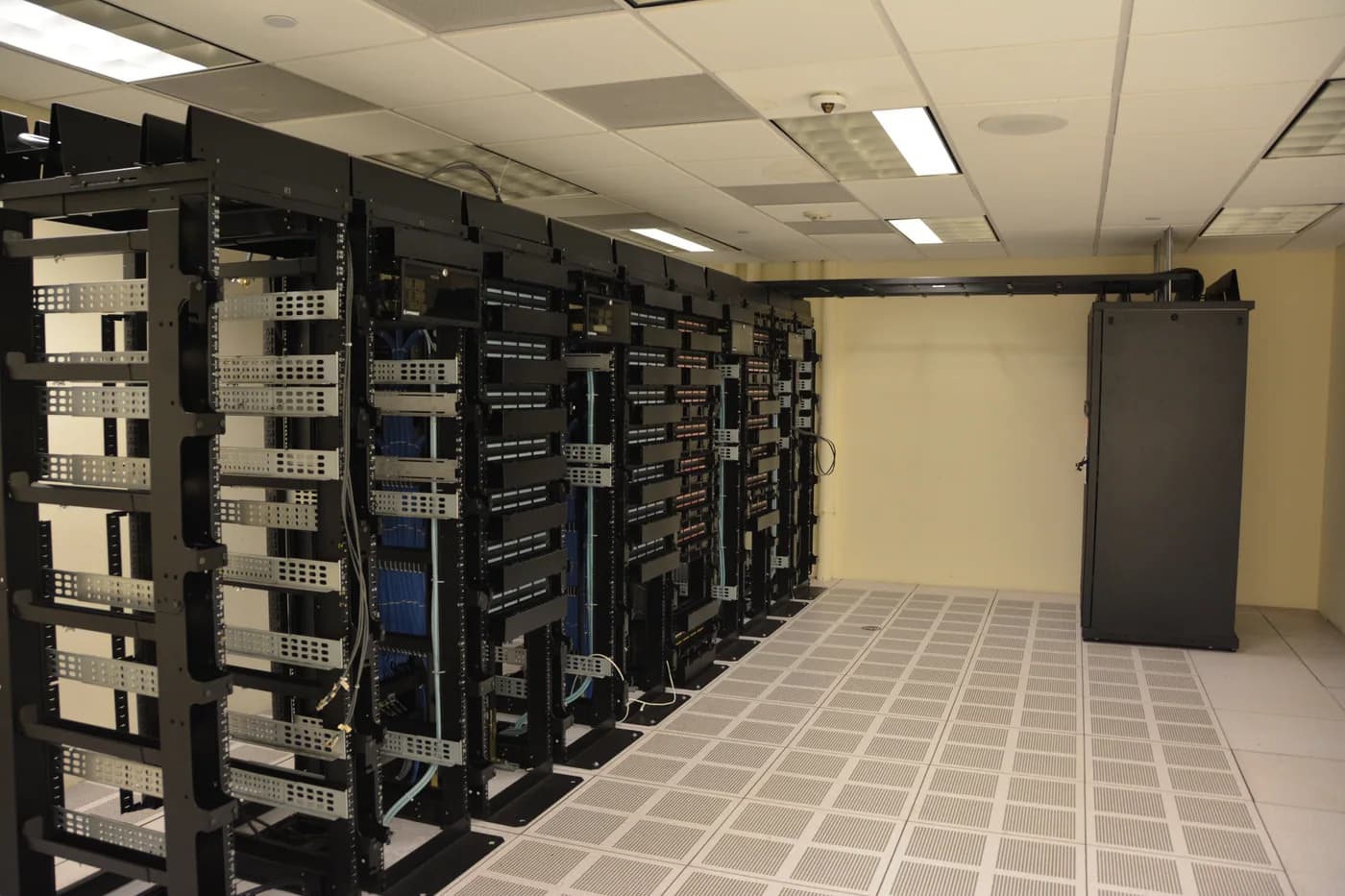 Data-center server racks, shown as an infrastructure reference