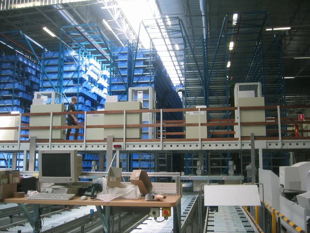 An automated small-parts warehouse, shown as an inventory reference