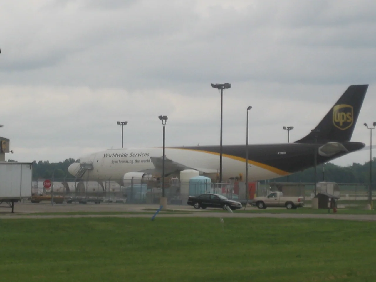 A UPS cargo aircraft at Capital Region International Airport