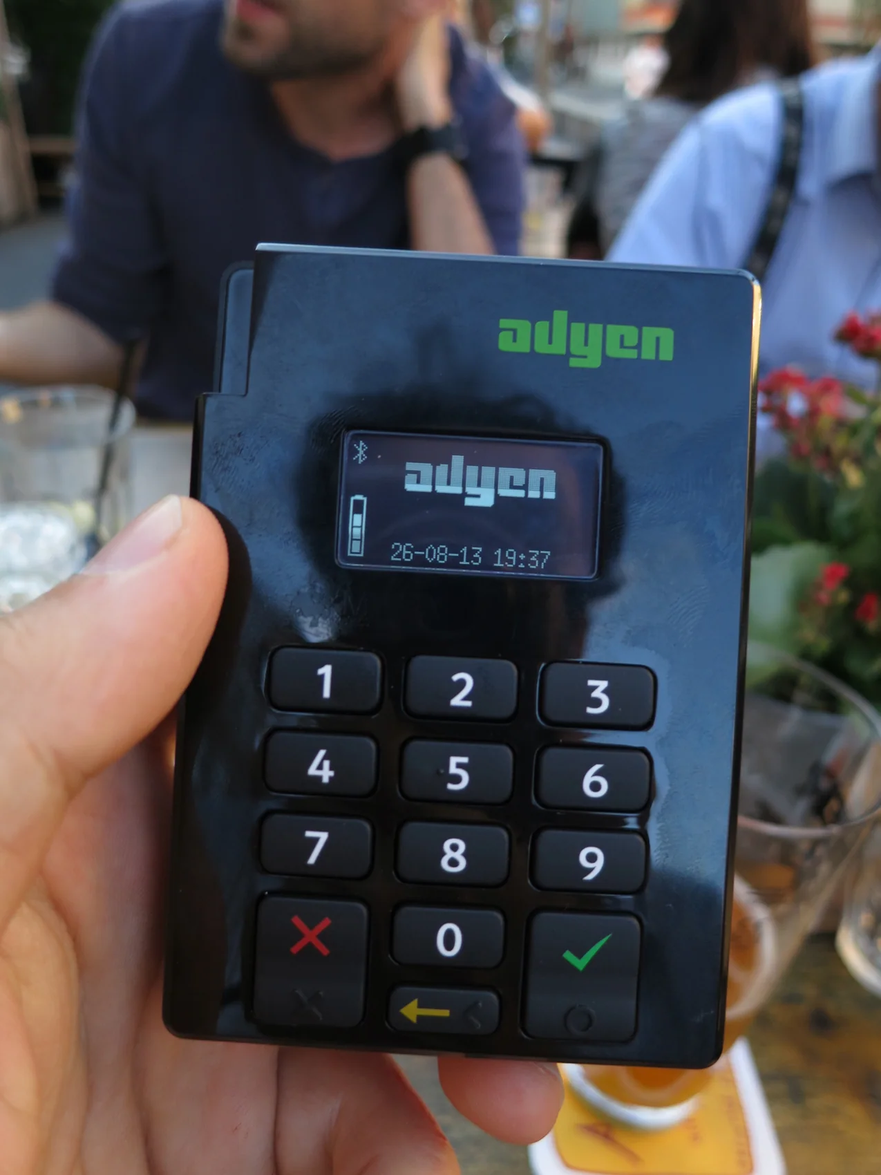 An Adyen payment terminal, shown as a merchant equipment reference