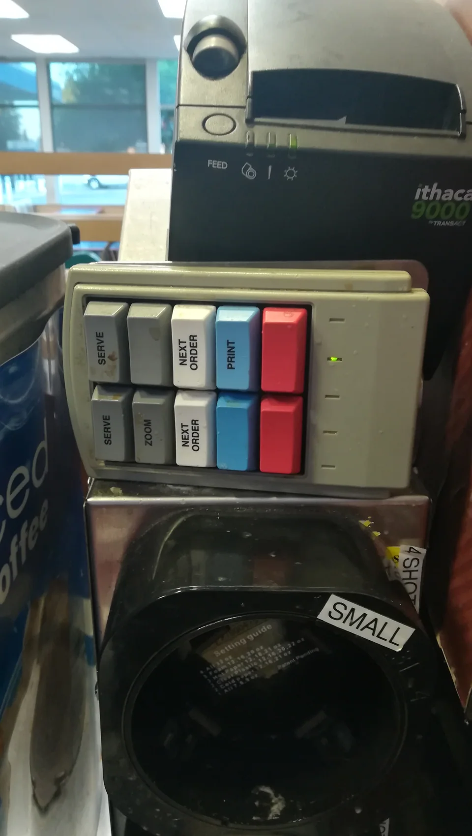 A restaurant order-management keypad, shown as a POS reference