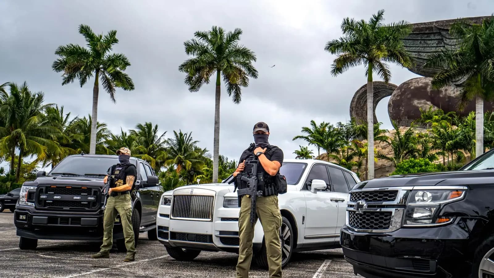 FSO Guard company image showing security personnel and vehicles in South Florida