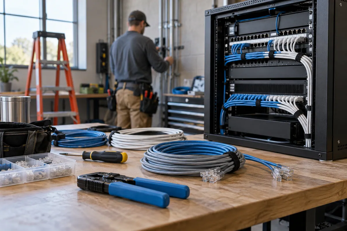 Generic networking equipment workbench, not JLA Communications