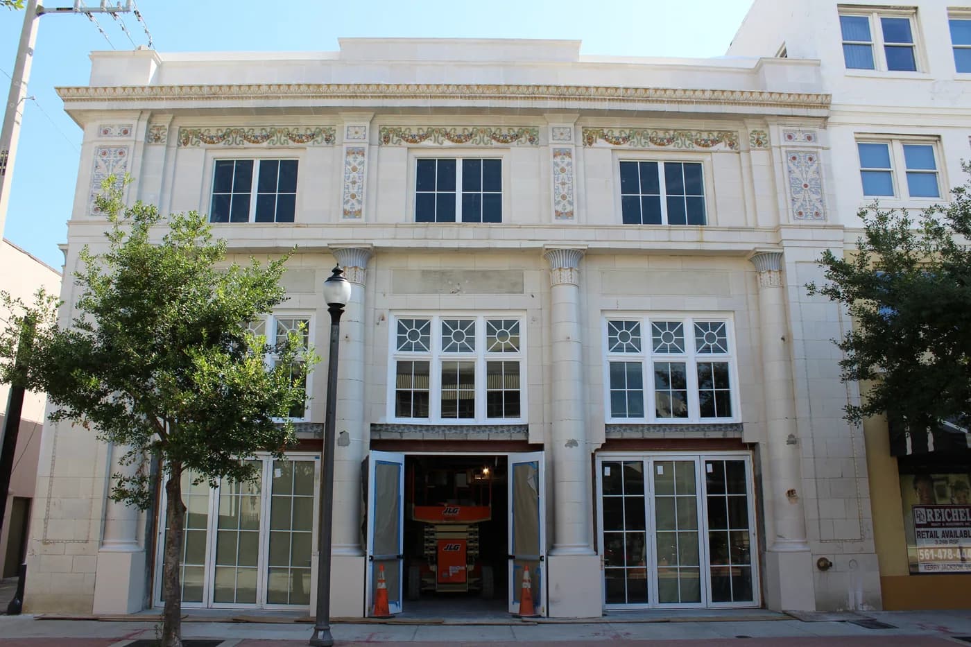 The historic American National Bank building, shown as an architectural reference