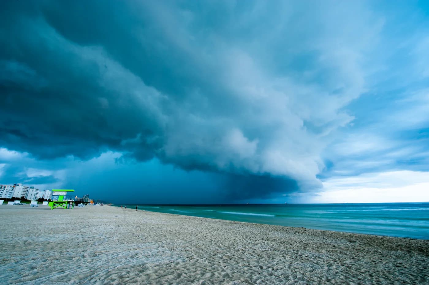 Storm clouds over Miami Beach, shown as a weather reference