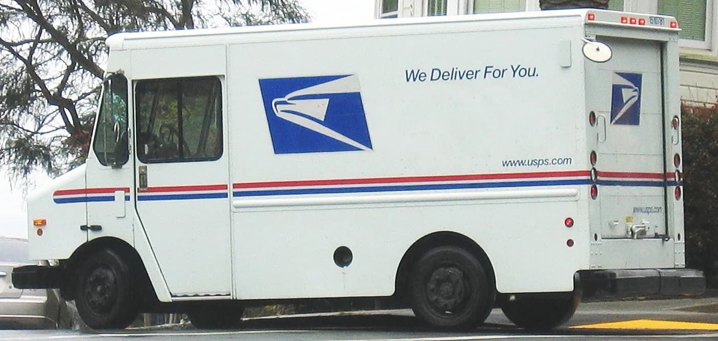 Archival reference photograph of a United States Postal Service truck