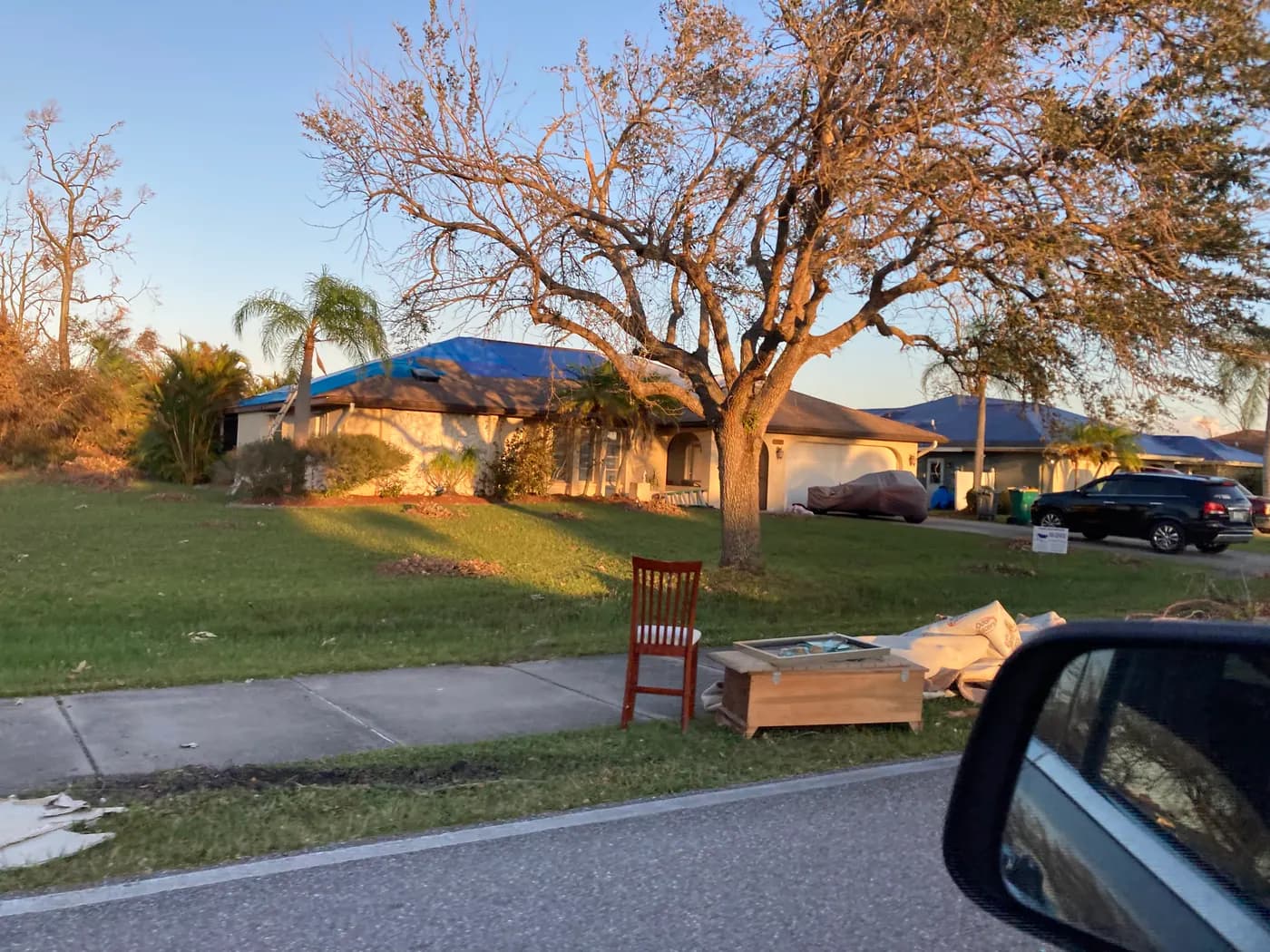 Historic roof damage in Deep Creek after Hurricane Ian