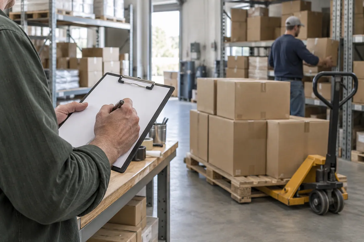 Small business operating supplies and workspace