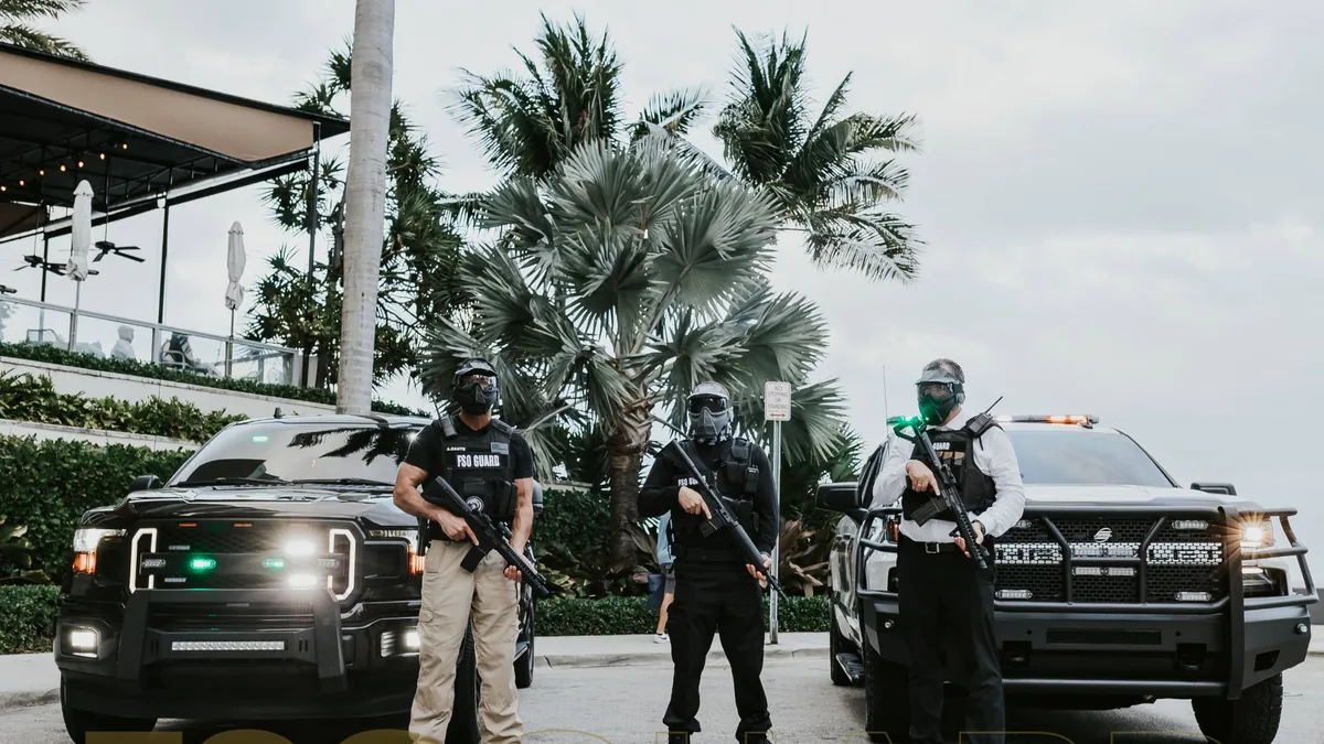 Security personnel from the FSO Guard residential security collection