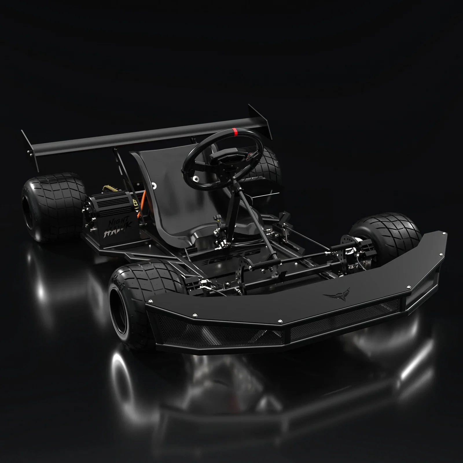 Kart eléctrico Nighthawk Surge mostrado en la página oficial del producto de GoKartGod