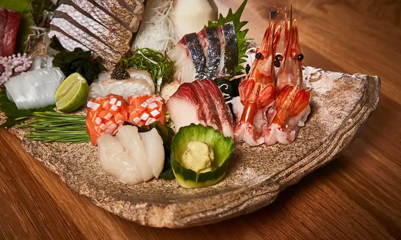 Presentación de Sashimi en Hiyakawa en Miami