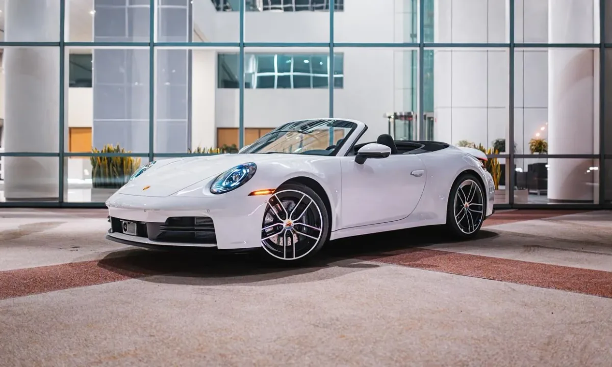 White Porsche 911 Carrera Cabriolet from Pugachev Luxury Car Rentals, Miami